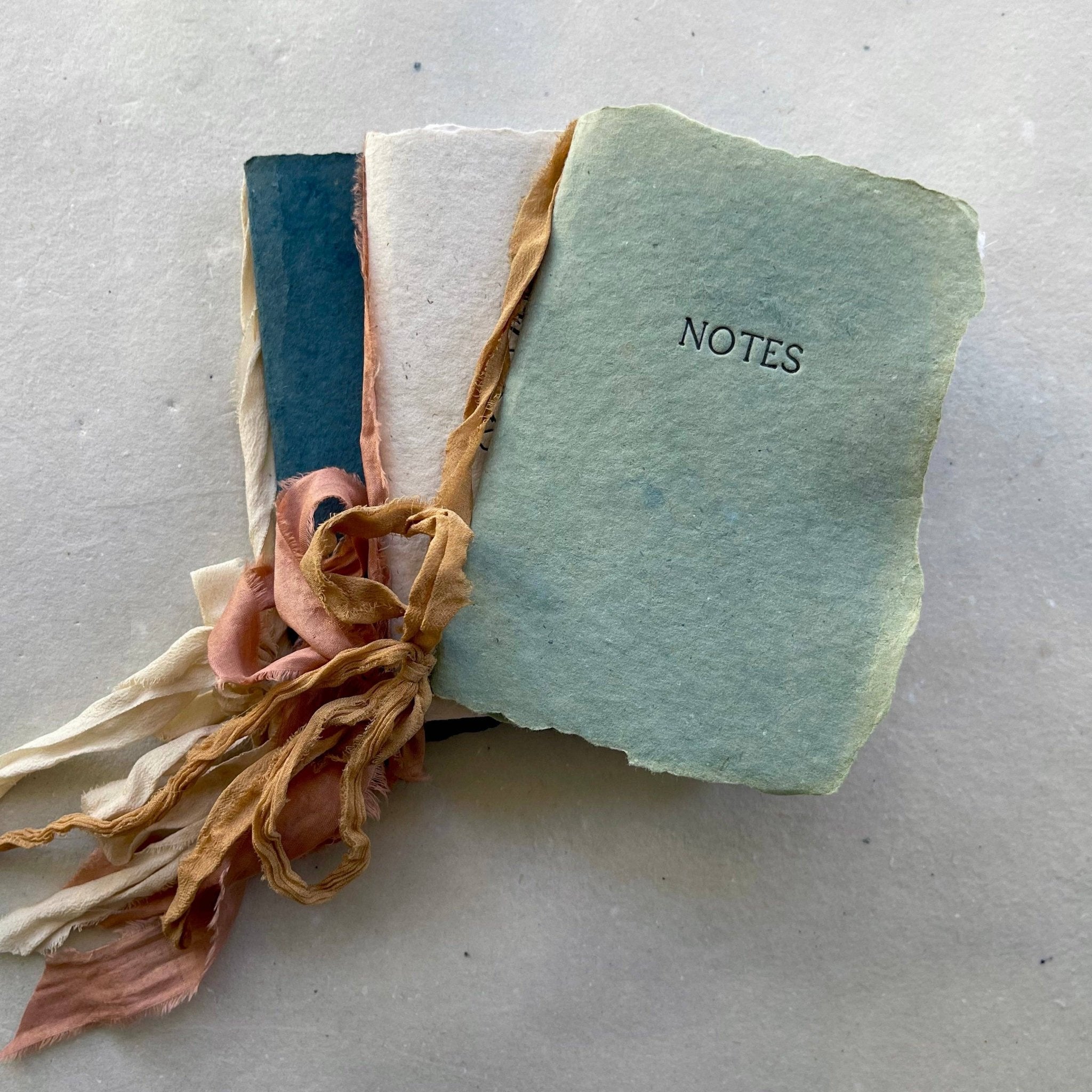 farmette - Notebooks - I: Notes - Oak green paper with camel ribbon - Eventide Botanical Wellness