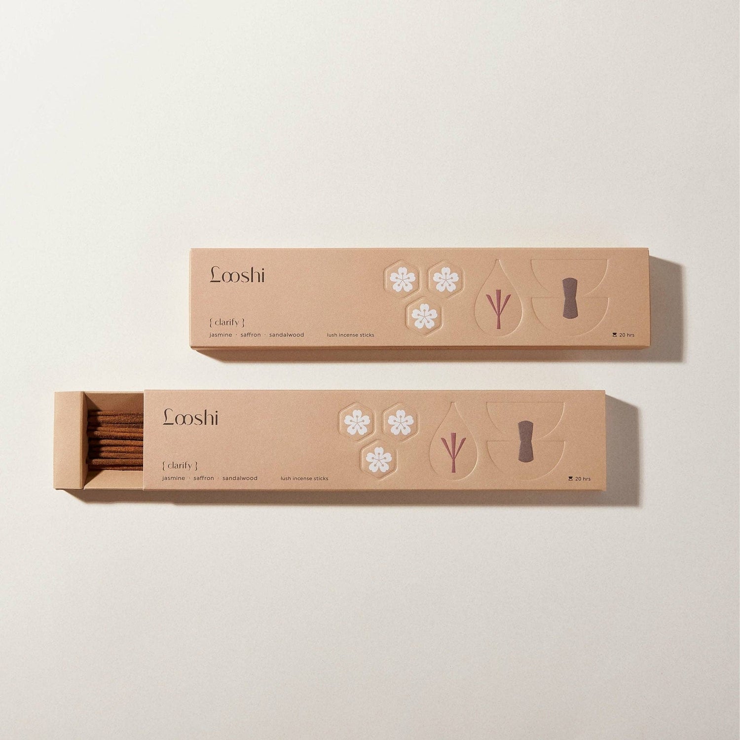 Looshi - CLARIFY Natural Incense Sticks with Jasmine, Saffron, Sandalwood - Eventide Botanical Wellness