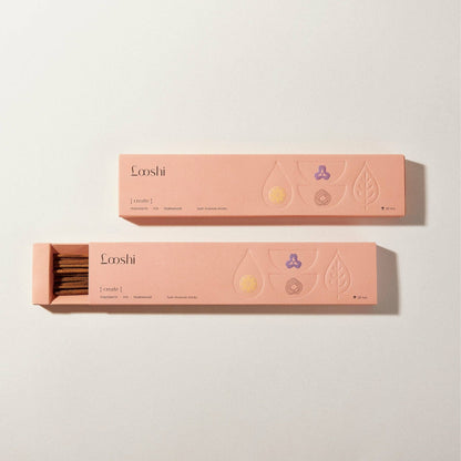 Looshi - CREATE Natural Incense Sticks with Mandarin, Iris, Teakwood - Eventide Botanical Wellness