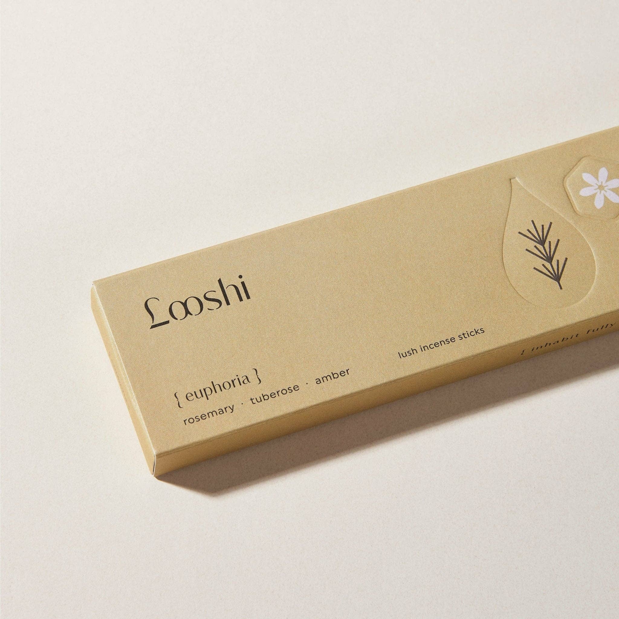 Looshi - EUPHORIA Natural Incense Sticks with Rosemary, Tuberose, Amber - Eventide Botanical Wellness