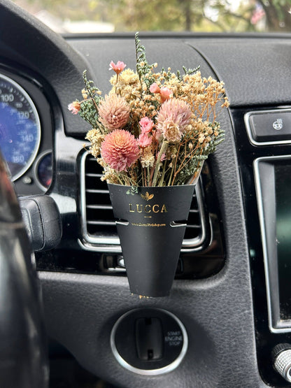 Lucca - Nontoxic Floral Car Air Freshener: Vanilla &amp; Rose - Eventide Botanical Wellness