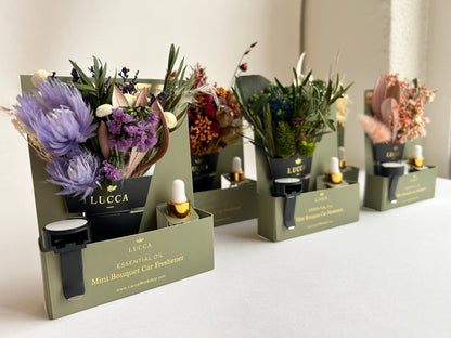 Lucca - Nontoxic Floral Car Air Freshener: Vanilla &amp; Rose - Eventide Botanical Wellness