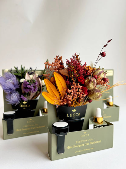 Lucca - Nontoxic Floral Car Air Freshener: Vanilla &amp; Rose - Eventide Botanical Wellness