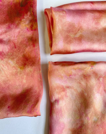Mira Blackman - Silk Scarf Hand Dyed (10 Colors) Lg Tie Dye Scarves/ Bandana: Dawn / Small (21x21) - Eventide Botanical Wellness