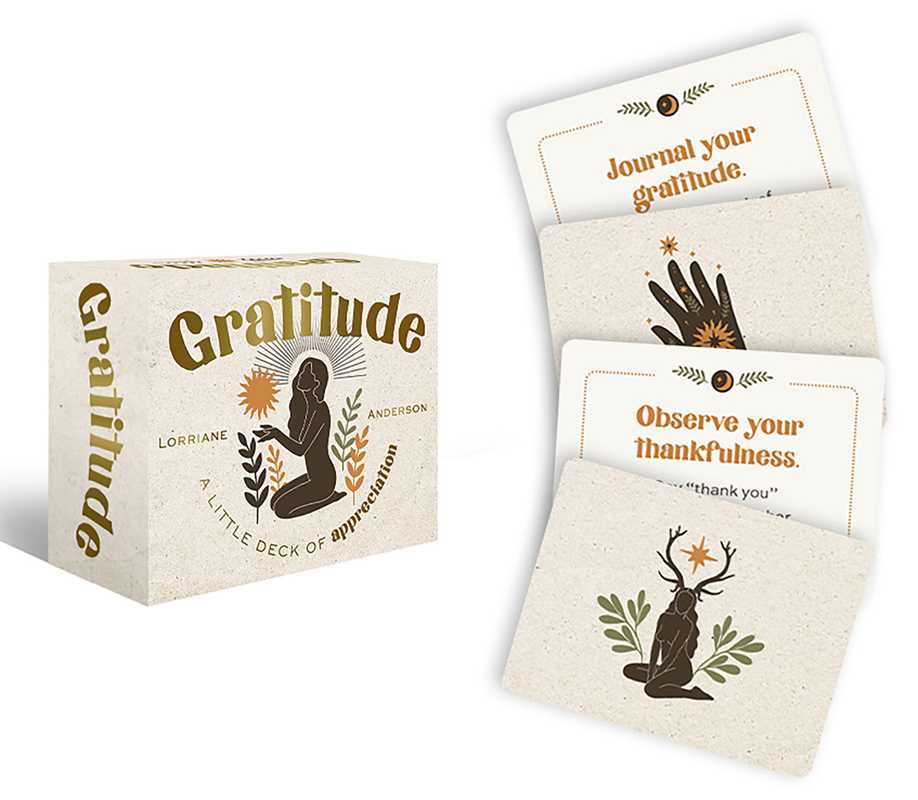 Simon &amp; Schuster - Gratitude by Lorriane Anderson: Flashcards; 40 pages / English - Eventide Botanical Wellness