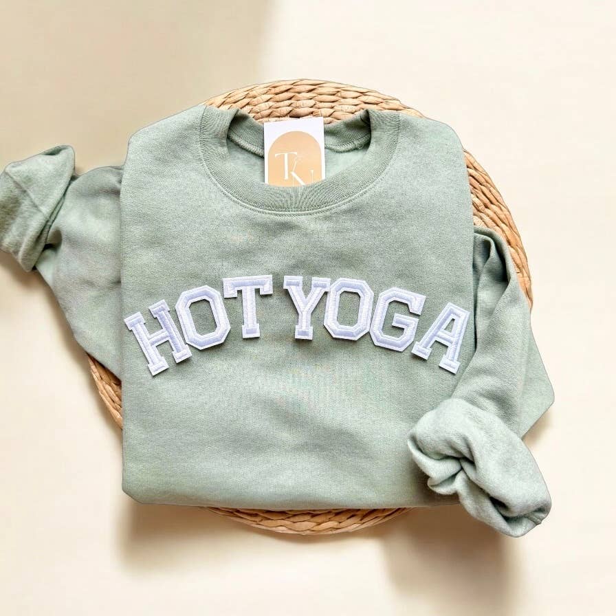 Threads And Needles, INC. - HOT YOGA Sweatshirt, Hot Yoga Studio Apparel: Gray / L - Eventide Botanical Wellness