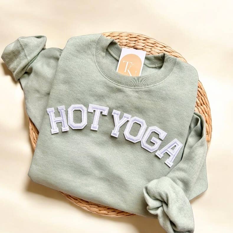 Threads And Needles, INC. - HOT YOGA Sweatshirt, Hot Yoga Studio Apparel: Gray / XL - Eventide Botanical Wellness