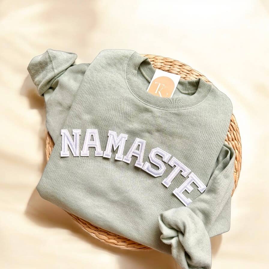 Threads And Needles, INC. - NAMASTE Sweatshirt, Yoga Clothes: Sage / L - Eventide Botanical Wellness