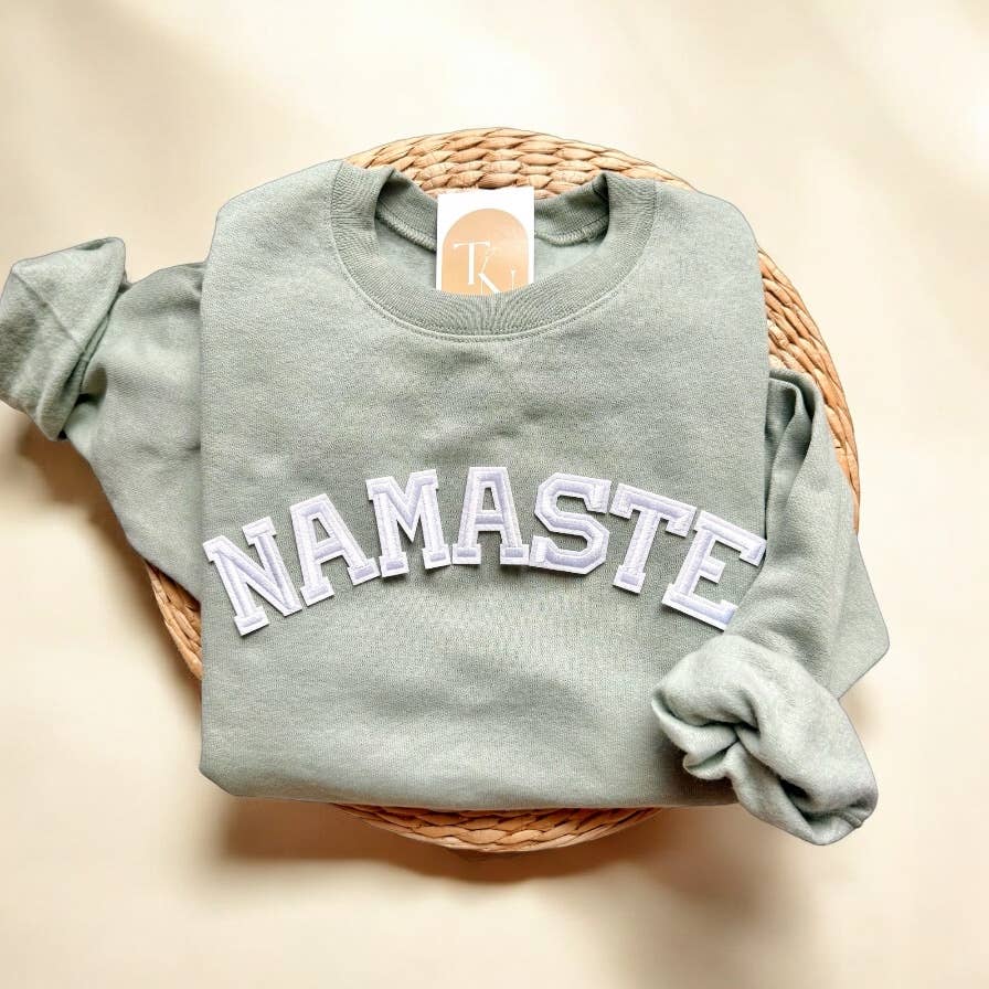Threads And Needles, INC. - NAMASTE Sweatshirt, Yoga Clothes: Sage / M - Eventide Botanical Wellness