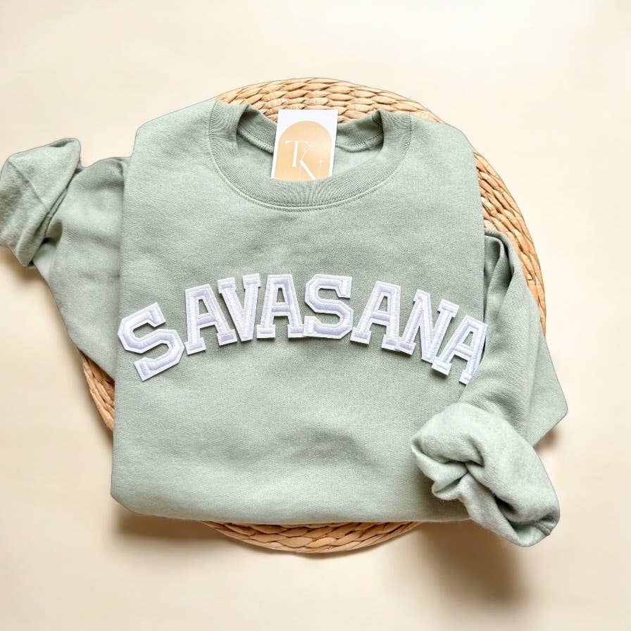 Threads And Needles, INC. - SAVASANA Sweatshirt: Light Blue / L - Eventide Botanical Wellness