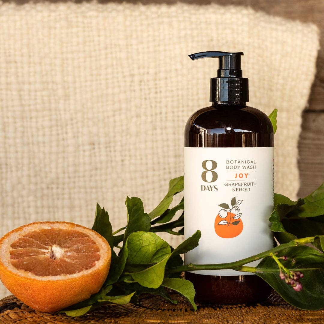 8 Days Botanicals - Joy Botanical Body Wash: 16 oz Family-Friendly Plastic - Eventide Botanical Wellness